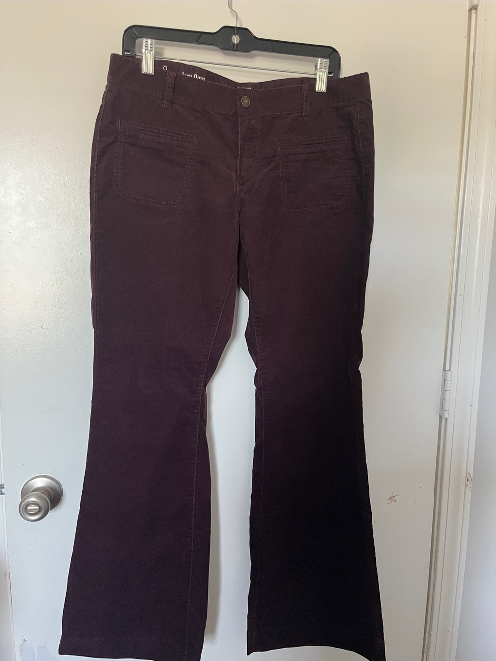 LOFT Women's Burgundy Wide-Leg Jeans